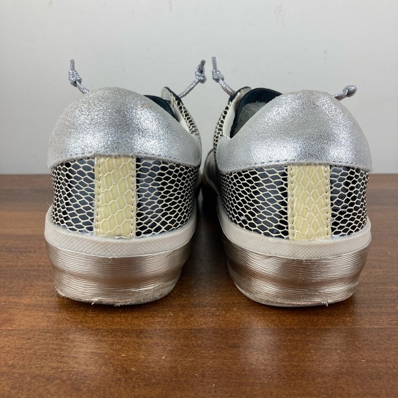 Dolce Vita Zina Mercury Leather Sneakers Silver Snake Print Women’s Size 8. - Picture 5 of 11